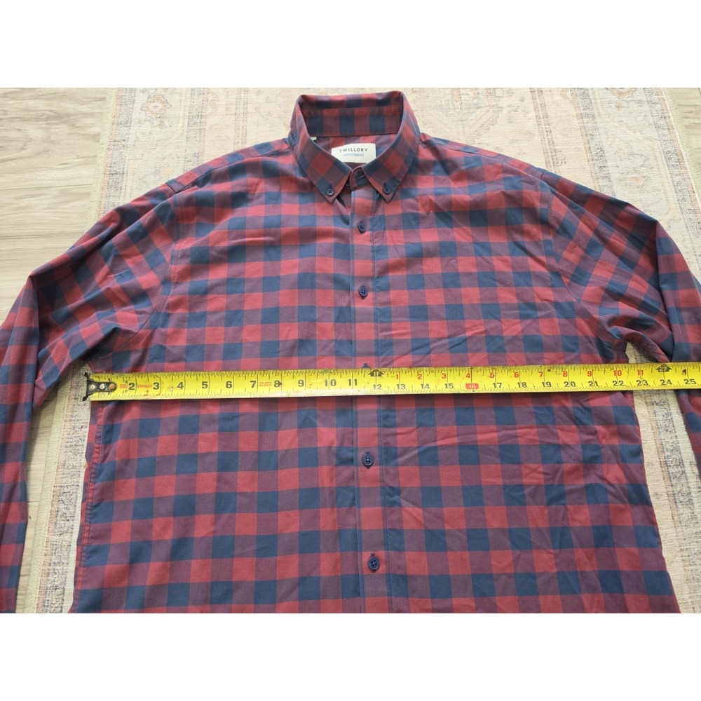 Twillory Button Shirt Mens Large Blue Red check - Picture 6 of 8